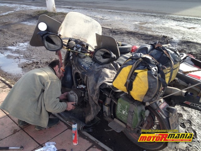 Eric changing a gasket in Ukraine close to the border with Russia