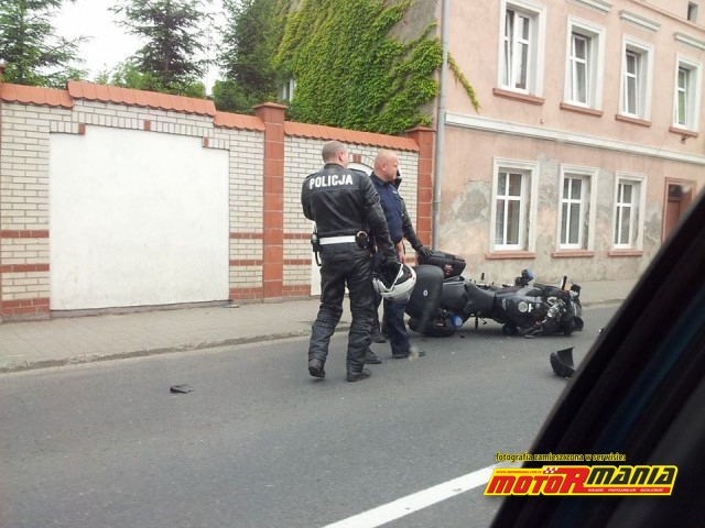Policja na motocyklach stluczka 25 maja 2014 - fot Marcin Zimny (1)
