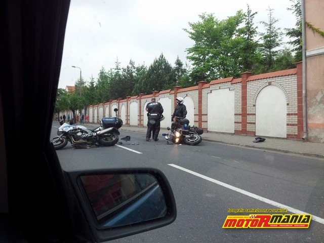 Policja na motocyklach stluczka 25 maja 2014 - fot Marcin Zimny (2)