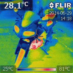 Motocykl w kamerze termowizyjnej (1)