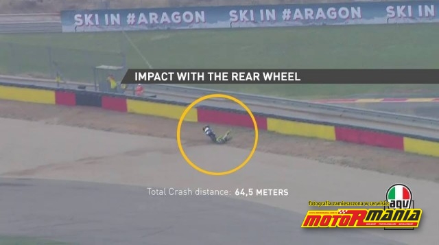 2 - kontakt z kołem motocykla - AGV analiza wypadku Rossiego