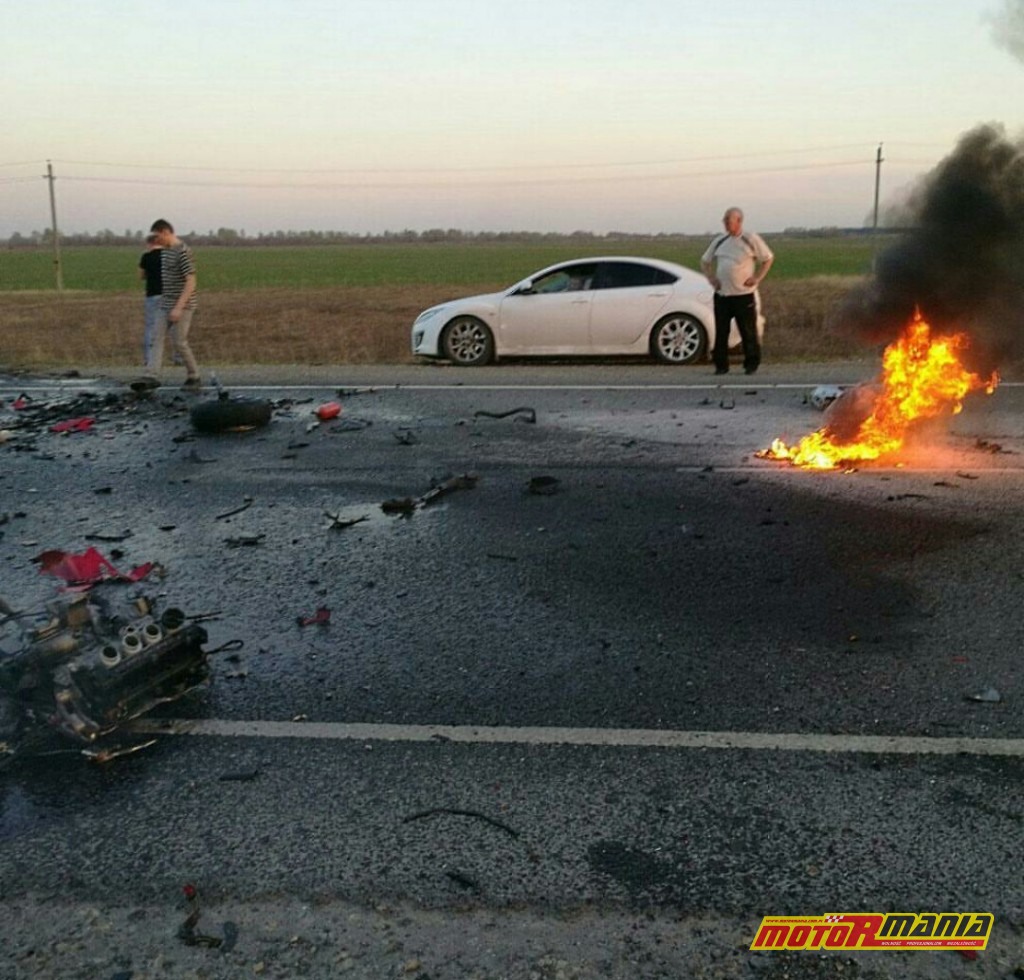 Wypadek Rosja 2 motocyklistow zderzenie czołowe (4)