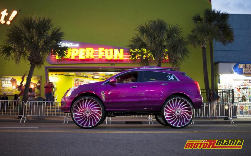 A customized SUV cruises down Ocean Boulevard during the 2015 Atlantic Beach Memorial Day BikeFest in Myrtle Beach